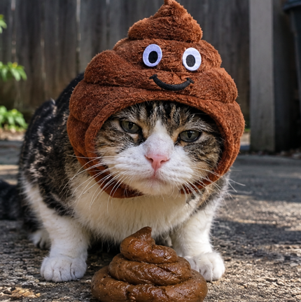 poop cat  logo