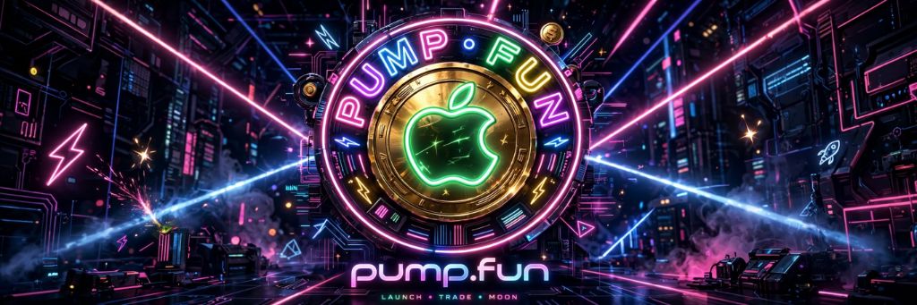 neon apple logo