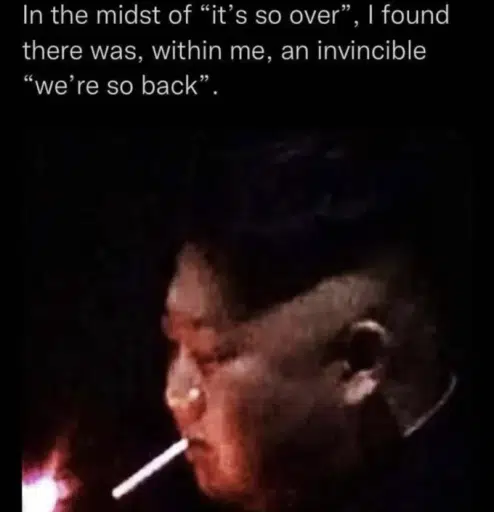 it's so over we're so back logo
