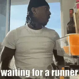 waiting for a runner logo