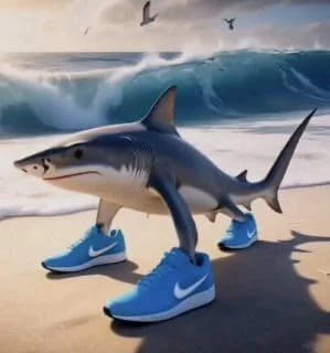 Shark wif shoes logo