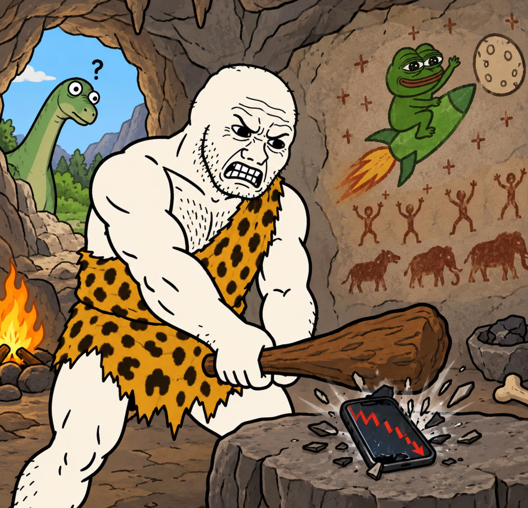 Caveman Wojak logo