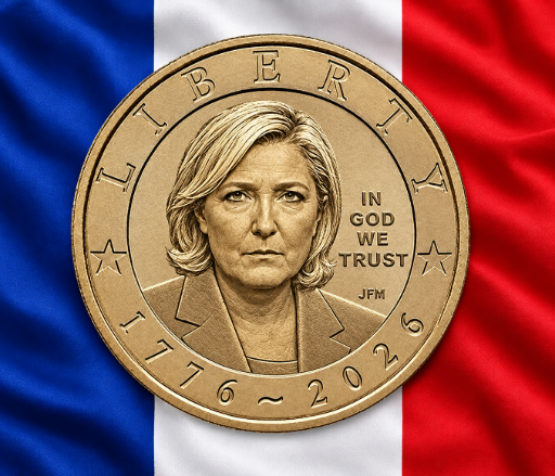 Le Pen 1€ Coin logo