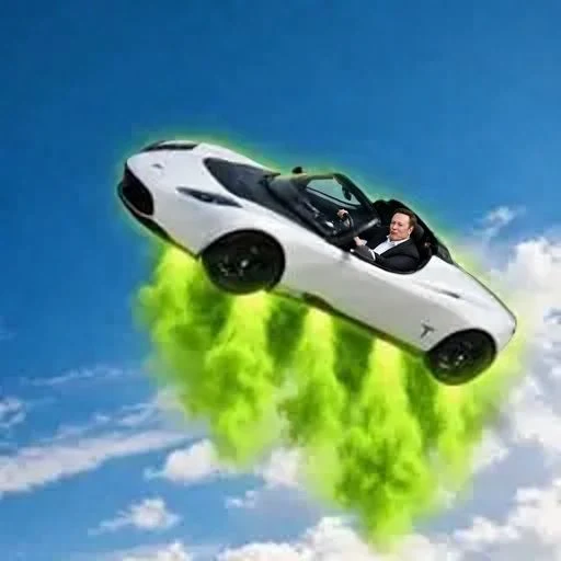 farting tesla roadster logo