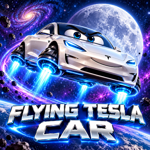 Flying Tesla Car logo