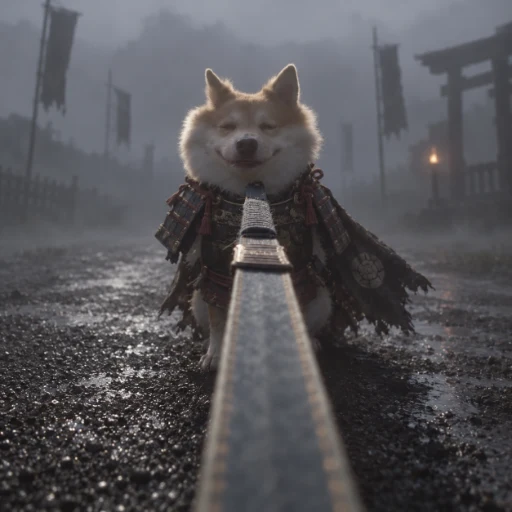 剣を持った犬 logo