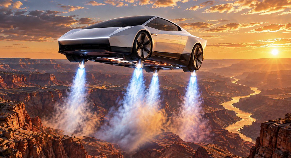 Flying Tesla Roadster logo