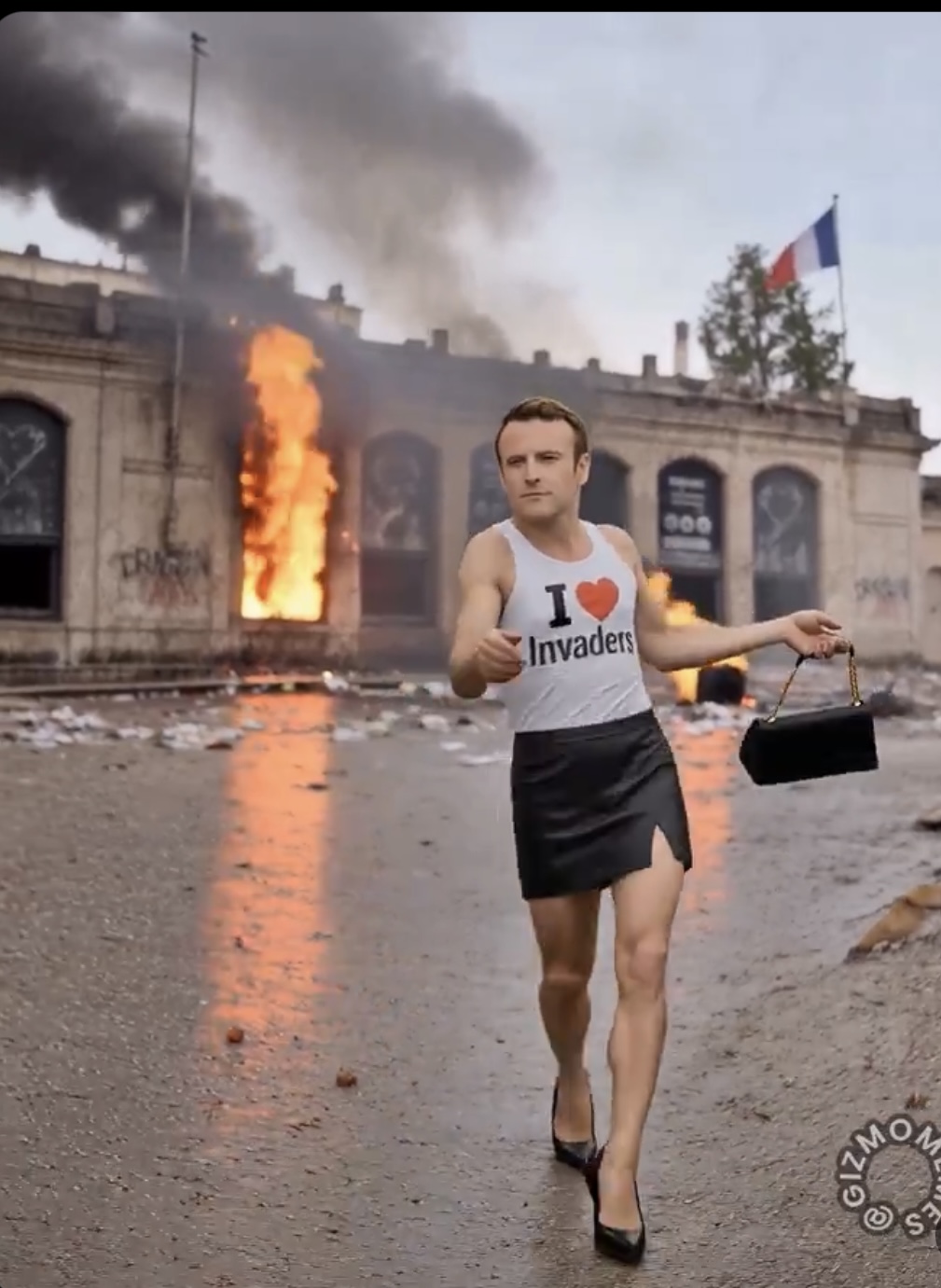 Macron walk of shame logo