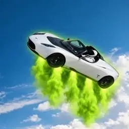 Farting Tesla Roadster logo