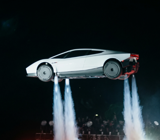 Flying Tesla logo