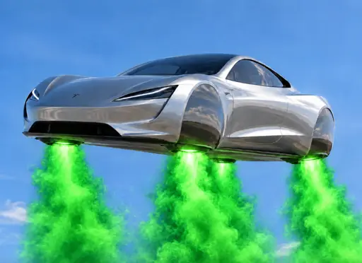 Farting Tesla Roadster logo
