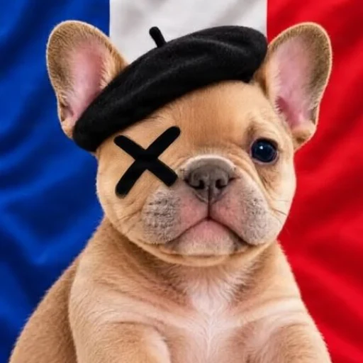 chien avec un cache-œil logo