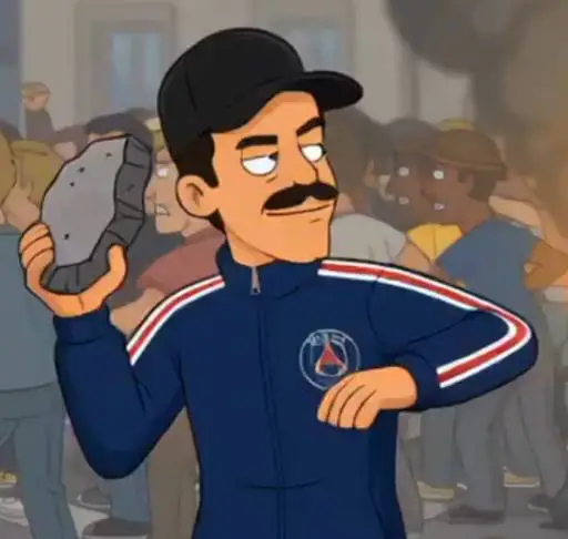 The French Protest Mascot logo